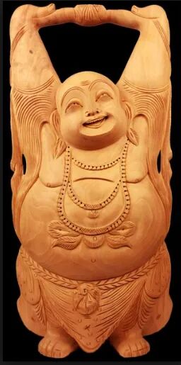 Wooden Laughing Buddha, Size : 2 feet