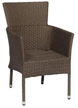 Rattan Arm Rest Chair, Color : Brown