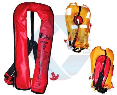 Inflatable Life Jacket, Color : Red