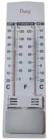 Abs Plastic Wet And Dry Thermometer, Color : White
