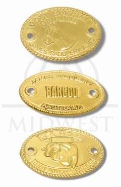 Midwest Oval Brass Saddle Badges