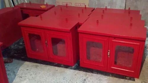 Double Door Fire Hose Box, Color : Red