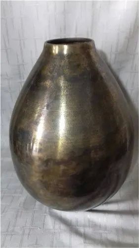 Bottle Shaped Brass Antique Finish Flower Vase, for Home Decoration, Packaging Type : Corrugated Box