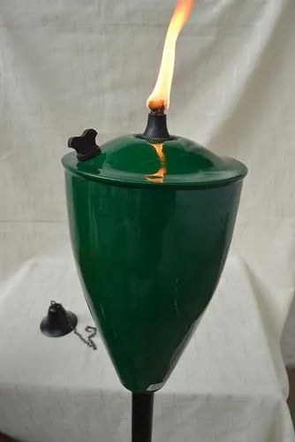 Green Iron Large Cone Garden Oil Torch