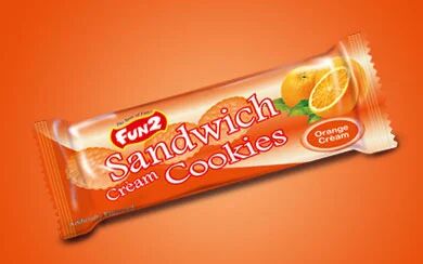 Orange Sandwich Cream Cookies, Packaging Type : Box