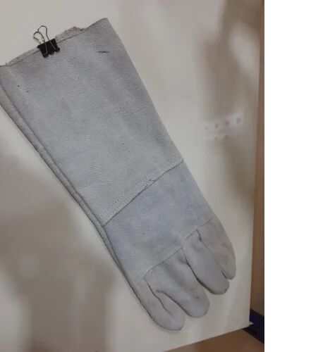 Grey Leather Welding Glove, Gender : Unisex