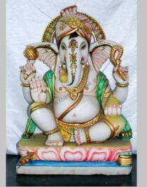 Hindu God Ganesha Marble Murti Idol