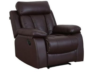 Leatherette 1 Seater Recliner, Color : Brown