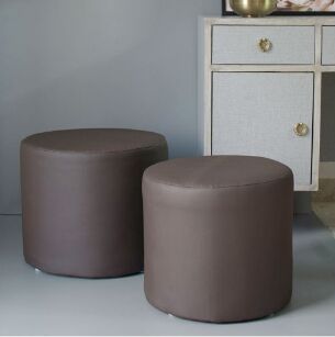 Nestroots Leatherette Round Pouffe