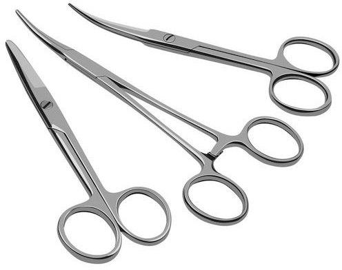 Silver Surgical Scissors, for Hospital, Size : Standard
