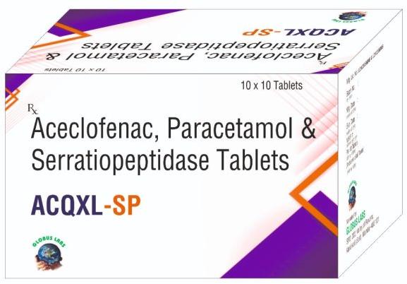 Acqxl SP Aceclofenac Paracetamol Seratiopeptadise Tablet, Packaging Type : ALU-ALU