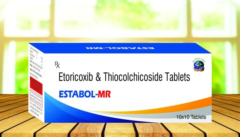 Estabol MR Etoricoxib Thiocolchicoside Tablet, for Clinical, Hospital, Grade Standard : Medicine Grade