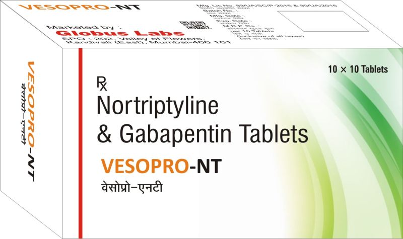 Nortriptyline And Gabapentin Tablets, Packaging Size : 10X10