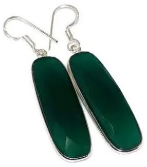 Rectangle Green Amethyst Earring, Occasion : Casual Wear