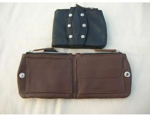 Brown Rectangular Polished leather wallets, Pattern : Plain