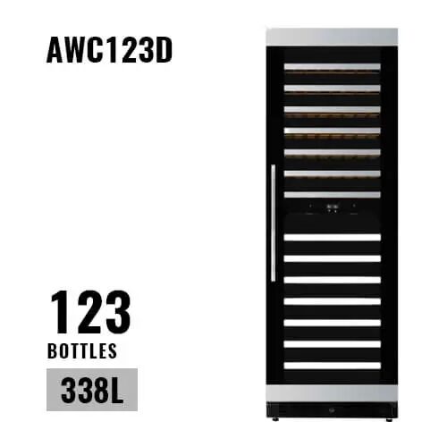 aavta 123 bottles dual zone wine cooler