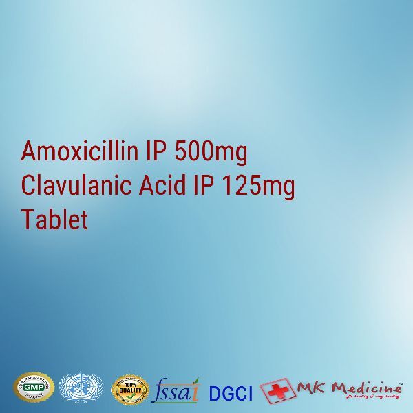 Amoxicillin IP 500mg Clavulanic Acid IP 125mg Tablet