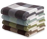 Rectangle 100% Cotton Checkered bath towel, for home. hotel, beach etc, Technics : Woven