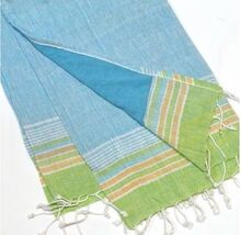 Rectangle 100% Cotton Stripe Kikoy Bath Towel, for Beach, Gift, Home, Sports, Pattern : Yarn Dyed