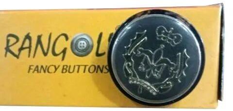 Rangoli Round Metal Coat Button, Packaging Type : Box