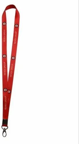 Creative Media Red Polyester Custom Card Lanyard, for School, Office, College, Pattern : Printed
