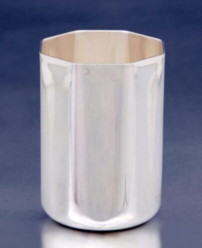 Octagonal Glass Bottle, Color : Silver