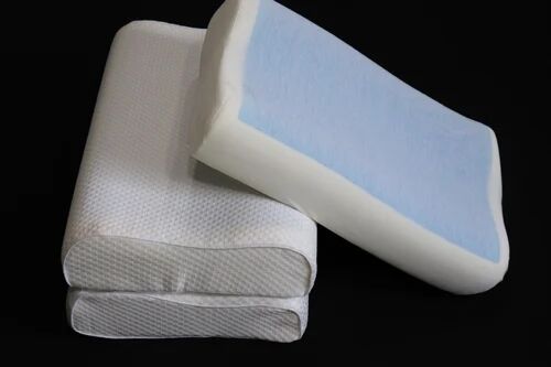 Rectangle Cotton Memory Foam Pillow, Pattern : Plain, Color : White