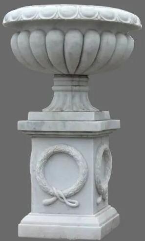 Marble Flower Pot, Color : White