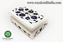 CARVED INLAY WORK MARBLE BOX