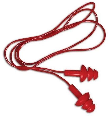 Red silicone Reusable Ear Plug, Size : 14*24mm