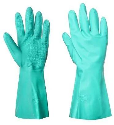 Rubber Nitrile Gloves, Color : Green