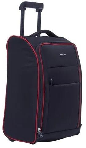 Macse Black Polyester Duffle Trolley Bag, for Luggage, Pattern : Plain