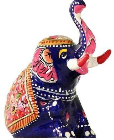 Marble Meenakari Elephant Handicraft, Size : 1-3 inch