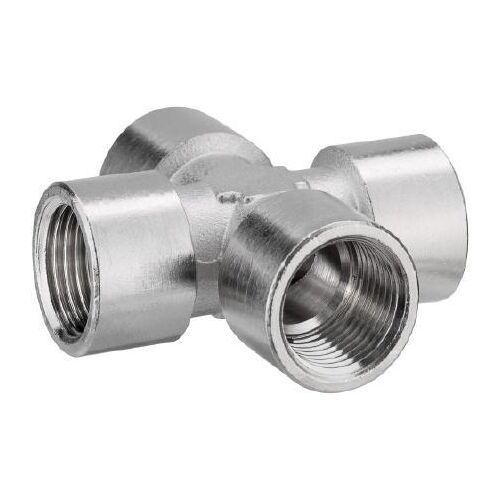 Silver MS Pipe Cross Connector
