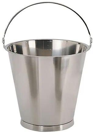 Stainless Steel Bucket, Color : Silver