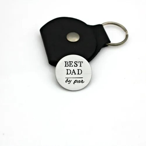 Golf Leather Keychain, Color : Black