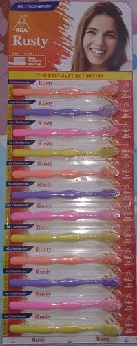 Plastic Toothbrush, Color : Assorted Color