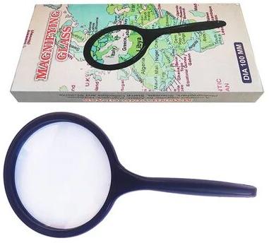 Plastic Magnifying Glass, Color : Black