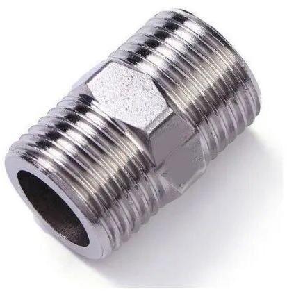 Stainless Steel Hex Nipple, Color : Silver