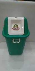 Rectangular Green Plastic Dustbin, Size : 60L