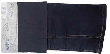 Dark Blue Dobby Denim Fabric, for Garments, Pattern : Plain