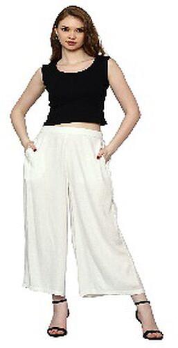 Ladies Plain Rayon Palazzo Pant, Feature : Impeccable Finish, Easily Washable, Comfortable