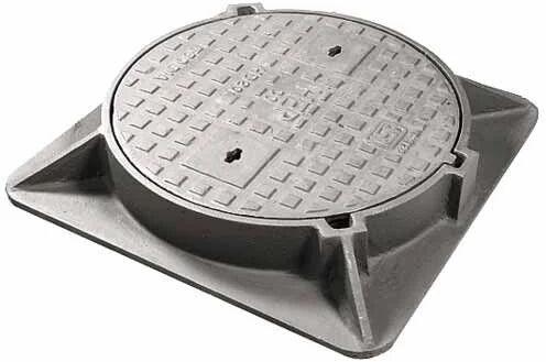 Round Iron/Ductile Iron Manhole Cover, Color : Silver, Gray