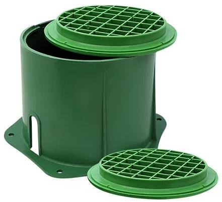 Cylindrical PVC/FRP/DMC Earth Pit Cover, Color : Green