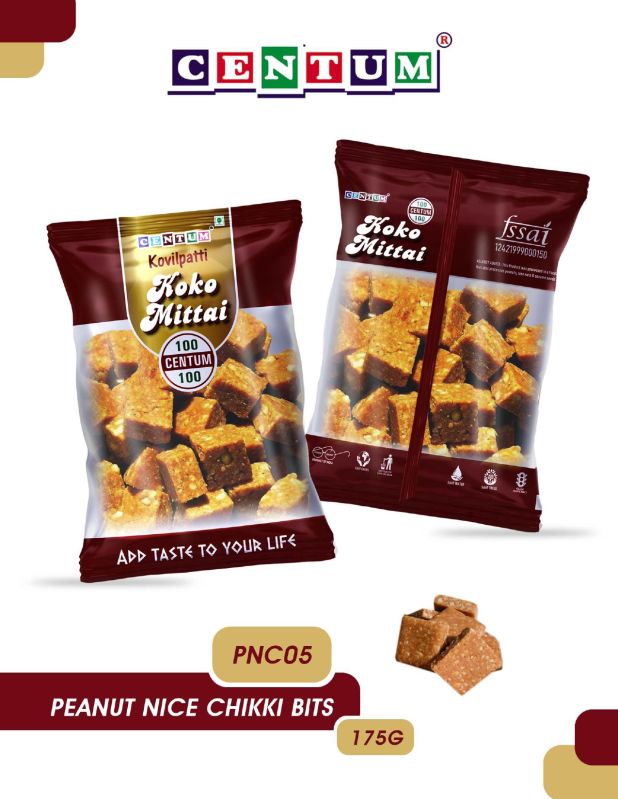 PNC05-PEANUT NICE CHIKKI BITS 175 G, Packaging Type : POUCH