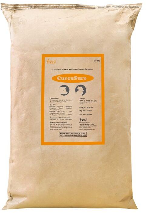 Powder Natural Curcusure, for Animal Feed, Pig, Poultry Farm, Packaging Size : 25 Kgs