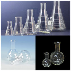 Plain Glass Laboratory Flasks, Size : 15-20mm