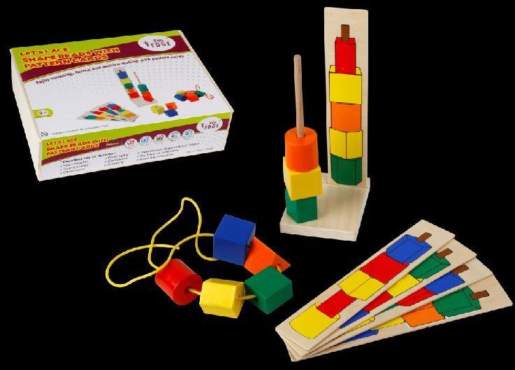 LET'S LACE -PATTERN CARDS SHAPES BEADS Educational toys
