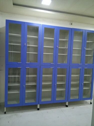 Stainless Steel Chemical Storage Cupboard, Color : Ivory/blue