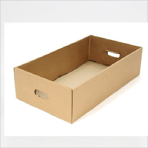 Plain corrugated tray boxes, Color : BROWN